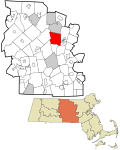 Worcester County Massachusetts incorporated and unincorporated areas Sterling highlighted